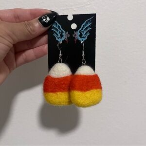Craftsylvania Candy Corn Felt Earrings